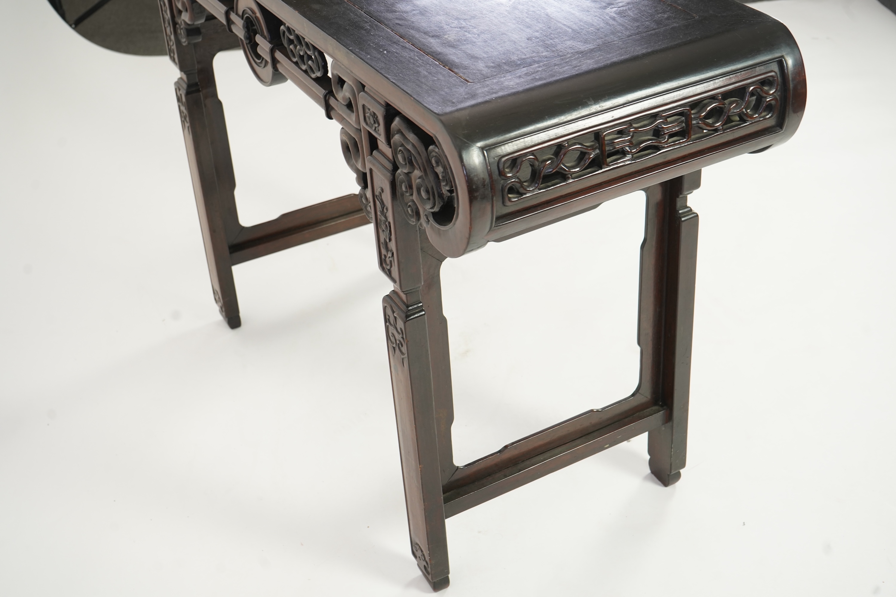 A small Chinese hongmu altar table, late 19th/early 20th century